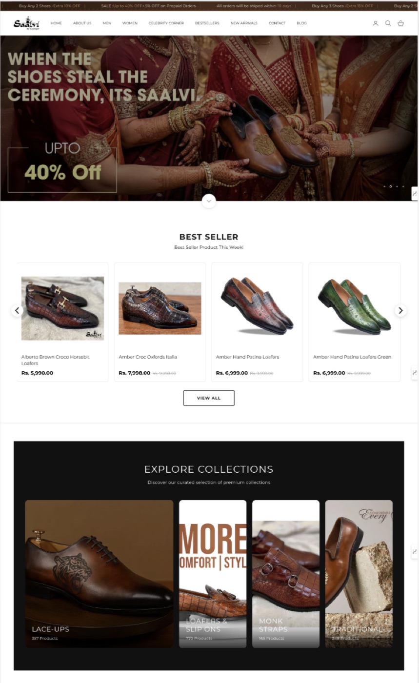 Saalvi: premium men’s footwear store, collection-led layout