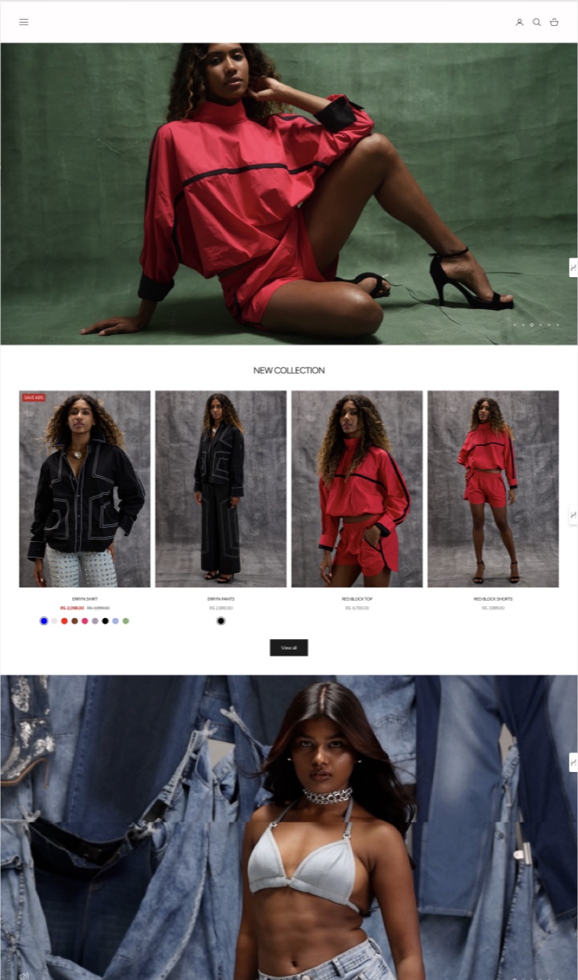 Bold editorial streetwear storefront with a premium feel