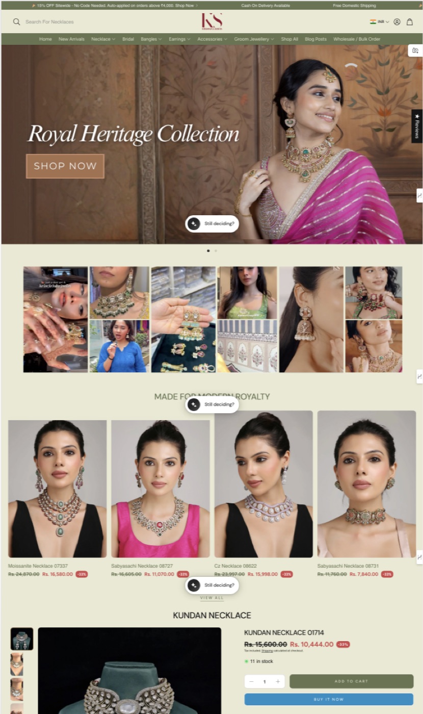 Heritage jewellery store with rich UGC product storytelling
