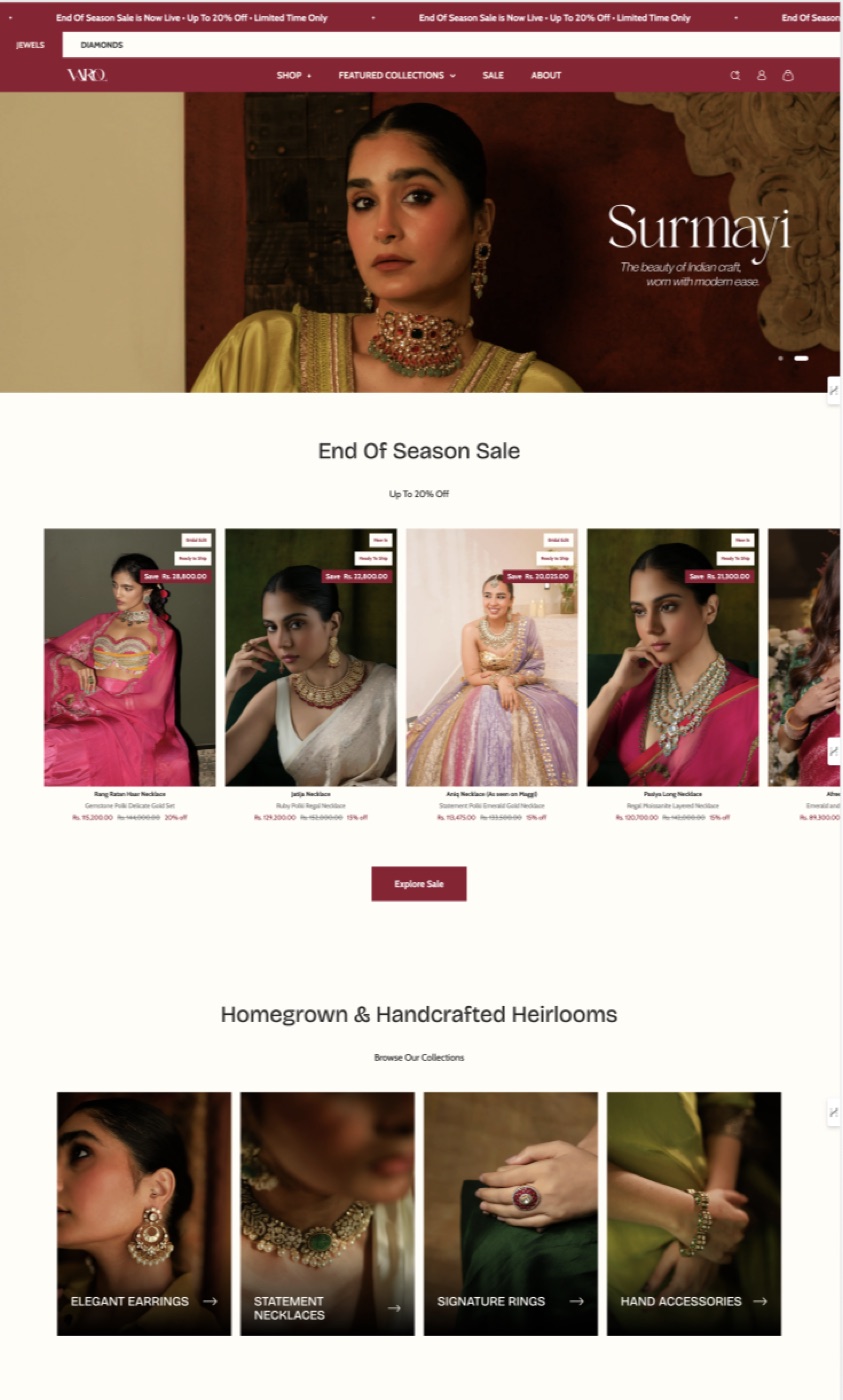 Varo Jewels: handcrafted heritage jewellery store